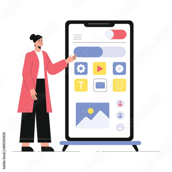 Obraz Designing Ui Ux  Vector Flat Illustration EPS 10 File	