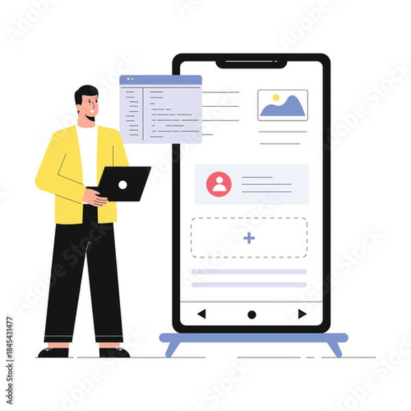 Obraz Coding Application  Vector Flat Illustration EPS 10 File	