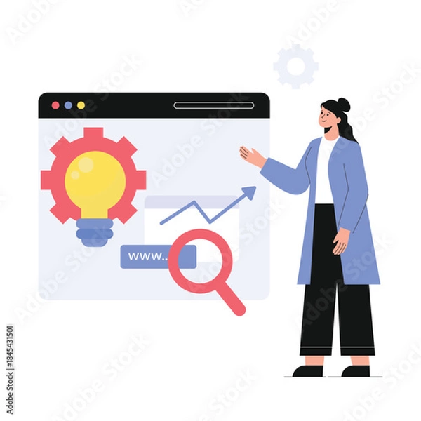 Obraz Website Optimization  Vector Flat Illustration EPS 10 File	