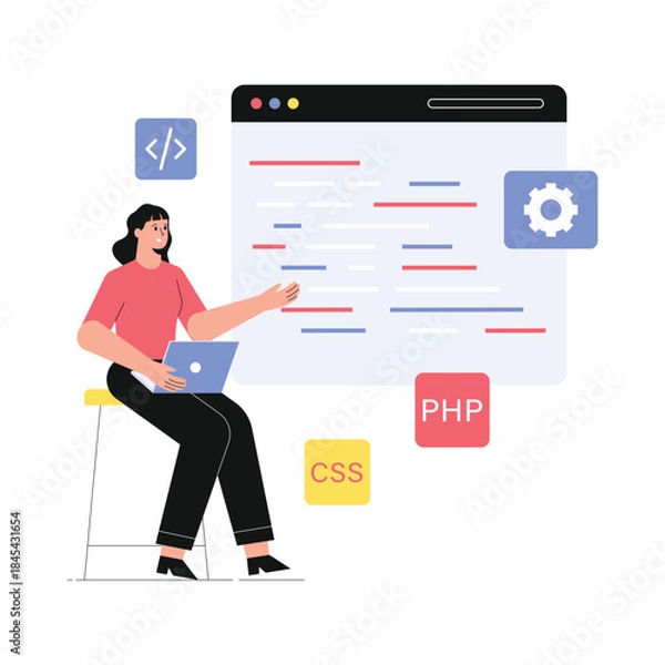 Obraz Programmer  Vector Flat Illustration EPS 10 File	