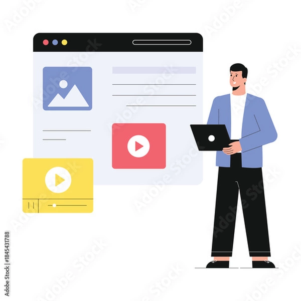 Obraz web content  Vector Flat Illustration EPS 10 File	