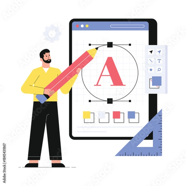 Obraz An App Typography  Vector Flat Illustration EPS 10 File	