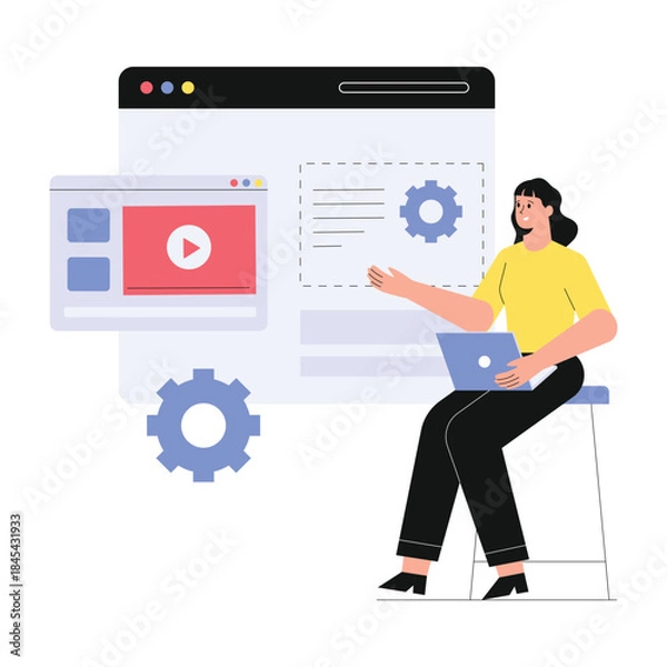 Obraz Web Layout  Vector Flat Illustration EPS 10 File	