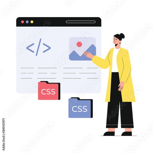 Obraz Software Development  Vector Flat Illustration EPS 10 File	