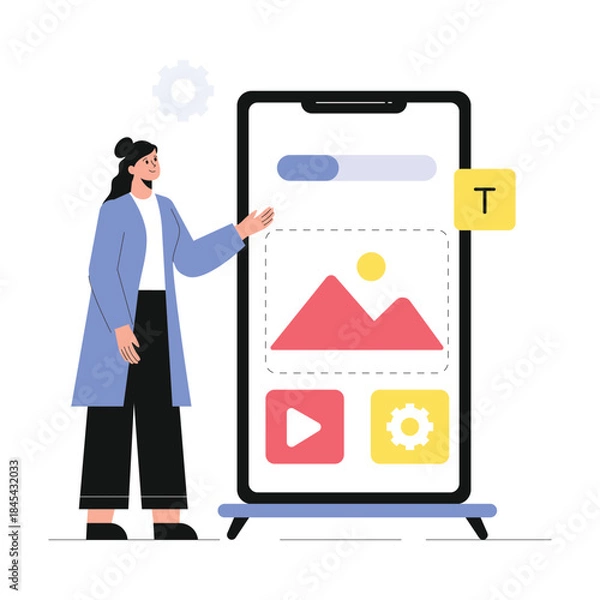 Obraz Design Application  Vector Flat Illustration EPS 10 File	