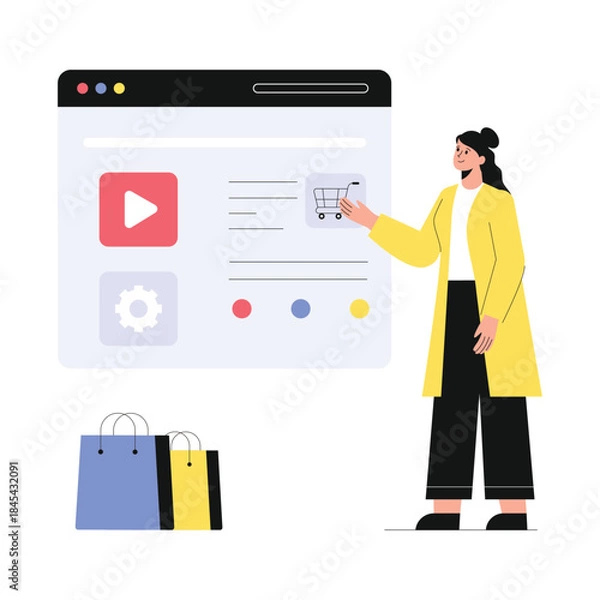 Obraz E-commerce Website  Vector Flat Illustration EPS 10 File	
