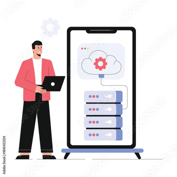 Obraz Web Server  Vector Flat Illustration EPS 10 File	