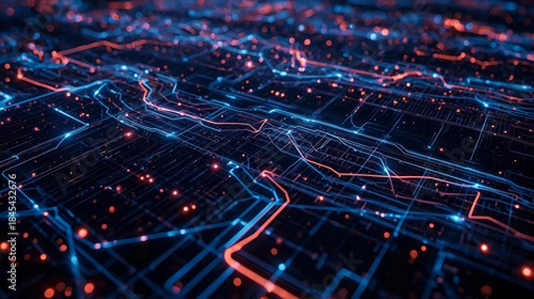 Obraz Quantum Neon Data Flow