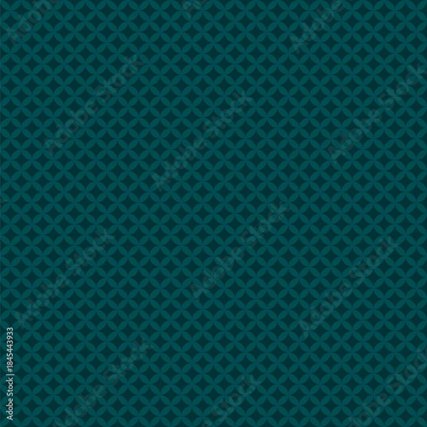 Fototapeta Seamless green abstract pattern with circles and stars. Vector illustration.