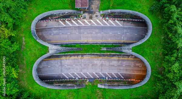 Fototapeta The tunnel for vehicles through the forest was built to connect the forest areas, allowing wildlife to cross back and forth.