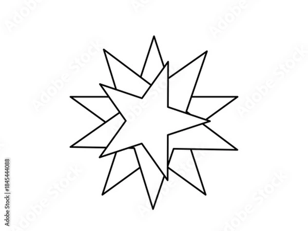 Fototapeta shape, pattern, white, burst, retro, summer, vintage, celestial, element, abstract, line, sunlight, art, sunrise, ray, shine, design, background, weather, symbol, star, moon, drawing, graphic, illustr