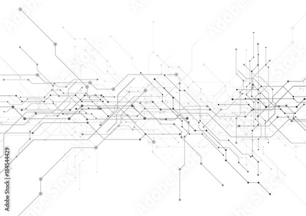 Obraz vector white background abstract technology communication data Science