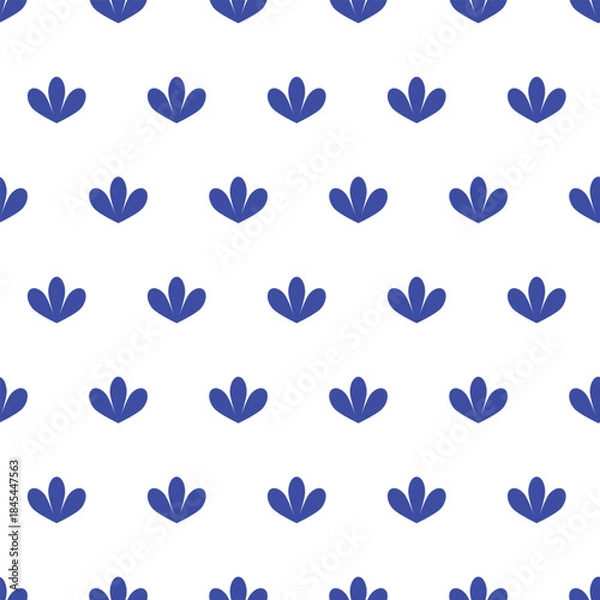 Fototapeta Abstract vector seamless pattern with blue decorative elements