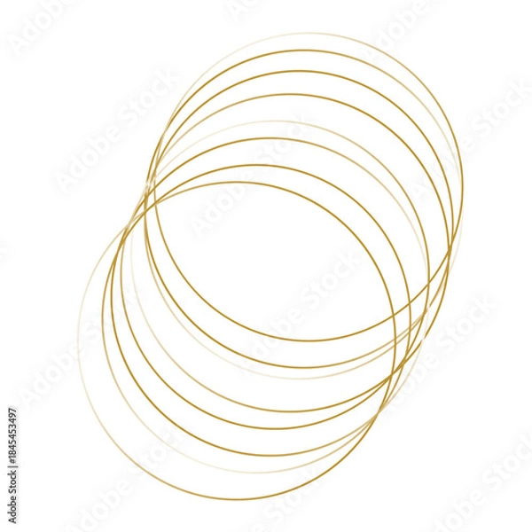 Obraz Gold abstract flowing lines creating overlapping circles. Vector illustration