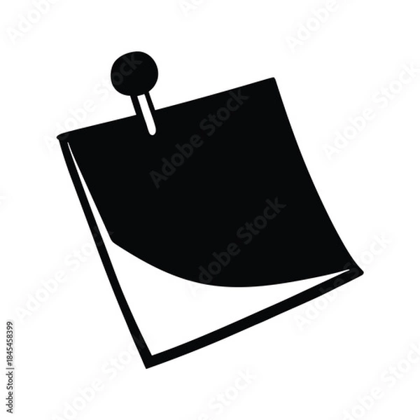 Obraz Minimalist Sticky Note Pin Icon