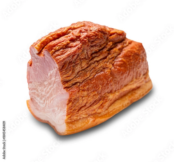 Obraz smoked pork close-up on a white isolated background