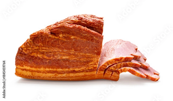 Obraz smoked pork close-up on a white isolated background
