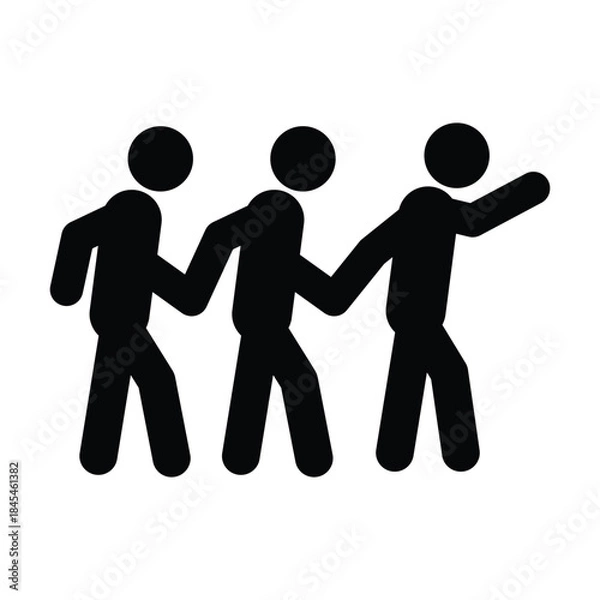 Fototapeta Team support icon – teamwork, help, cooperation, business growth