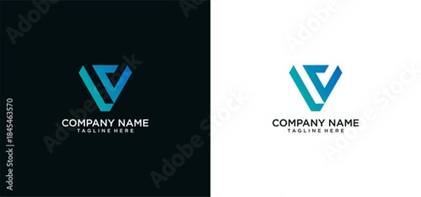 Obraz modern v letter logo vector design inspiration