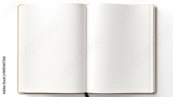 Obraz An open blank notebook with white pages, inviting creativity and ideas.