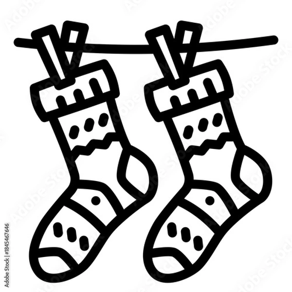 Obraz Hanging Socks Icon