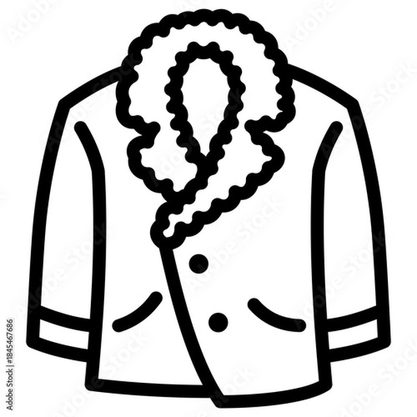 Fototapeta Fur Collar Jacket Icon