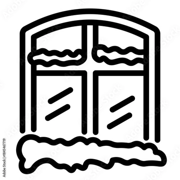 Fototapeta Snowy Window Icon