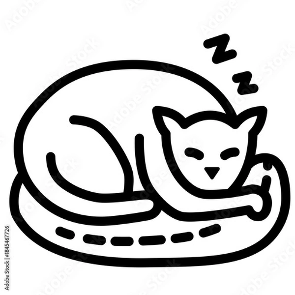 Fototapeta Cat Sleeping Icon