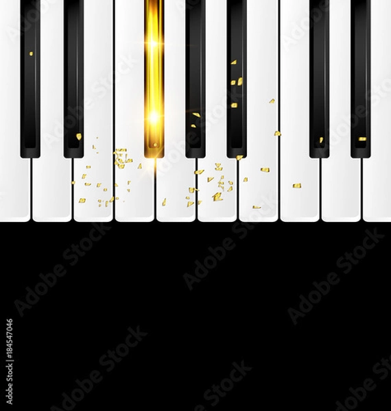 Obraz background black and golden keys