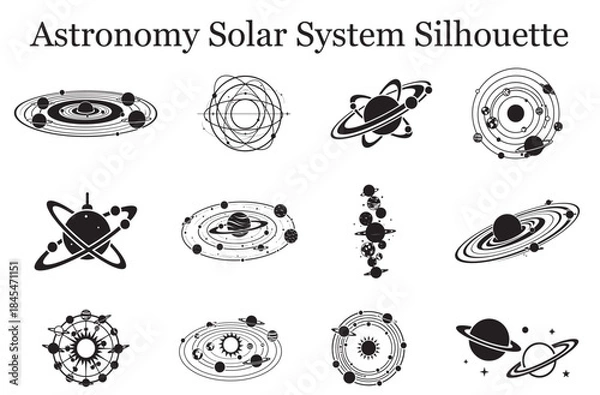 Obraz Solar System Silhouette Clipart
