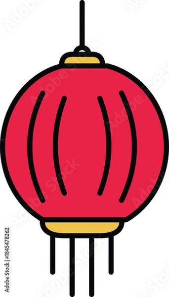 Obraz Traditional red asian hanging lantern