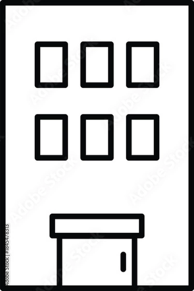 Obraz Simple modern apartment building icon