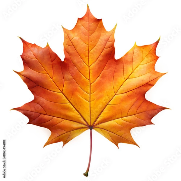 Fototapeta Autumn Maple Leaf Isolated on Transparent Background PNG