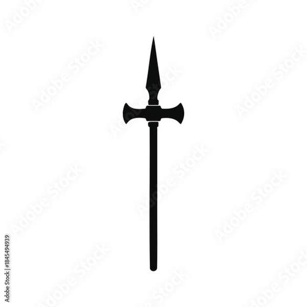 Obraz Crosse spear silhouette icon vector flat design.