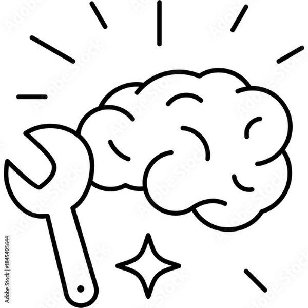 Obraz Line Art Clever Fix Icon