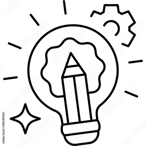 Obraz Line Art Creative Solution Icon