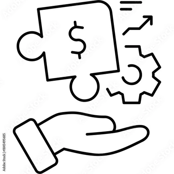 Obraz Line Art Business Solution Icon