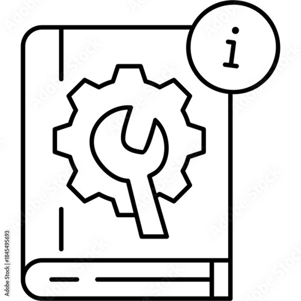 Obraz Line Art Repair Guide Icon