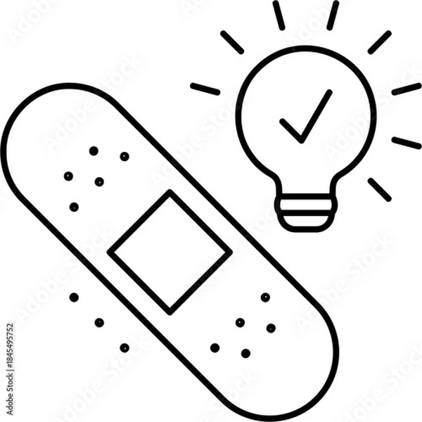 Obraz Line Art Easy Patch Icon