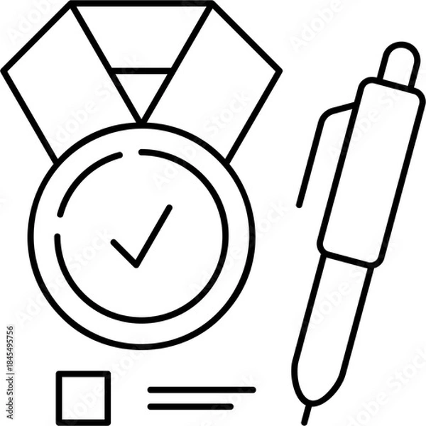 Obraz Line Art Best Answer Icon