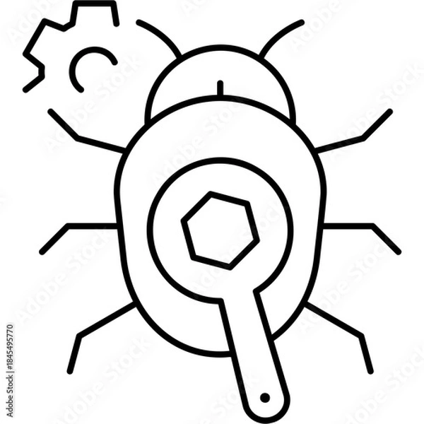 Obraz Line Art Bug Solution Icon