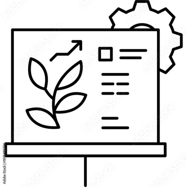 Obraz Line Art Growth Plan Icon