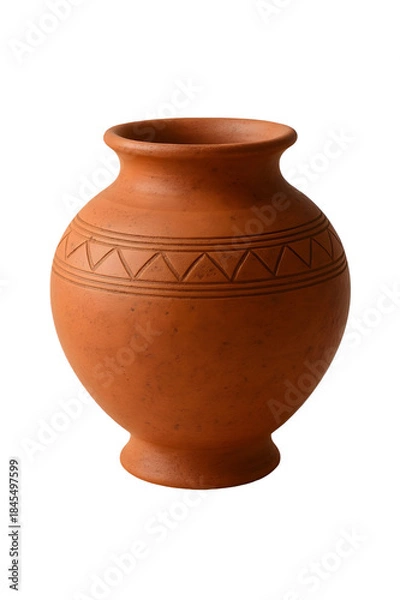 Obraz clay pot on a white background