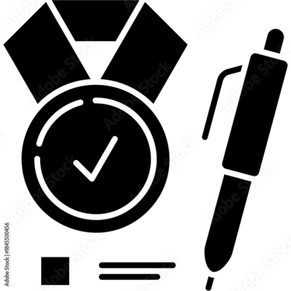 Obraz Glyph Solid Best Answer Icon