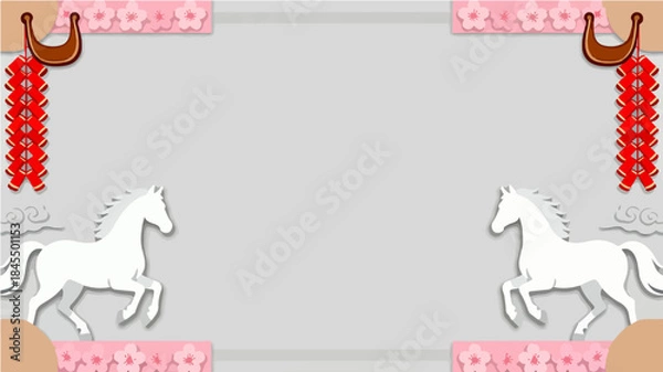 Fototapeta Background of the Year of the Horse Poster