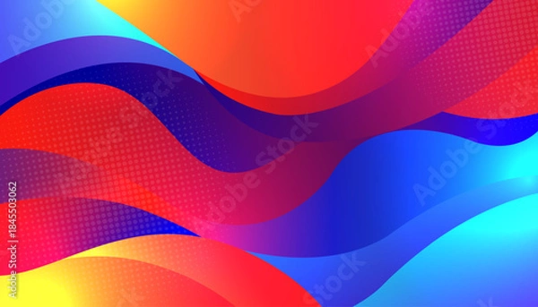 Obraz Colorful Abstract Gradient Wave Background with Dynamic Flow