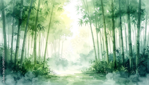 Obraz 青竹の竹林_generated by AI