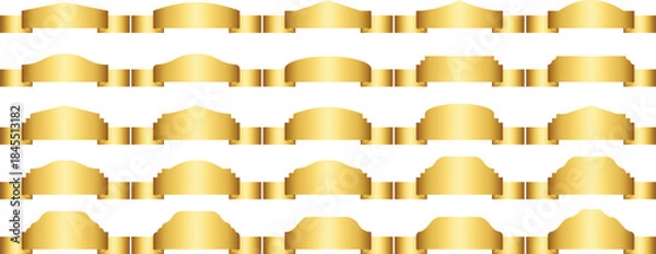 Obraz Gold Banner Ribbon Vector Graphic. Shiny golden ribbon for branding or logo mockup.