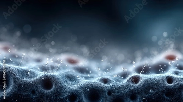 Fototapeta Abstract cellular structure bottom left, fading out, solid background