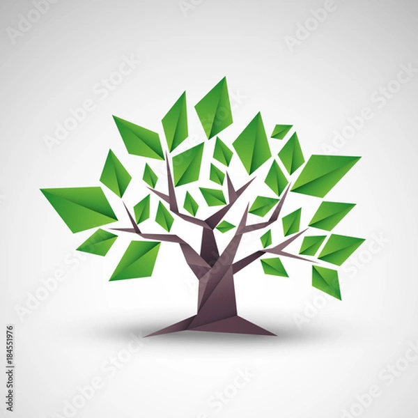 Obraz drzewo origami wektor